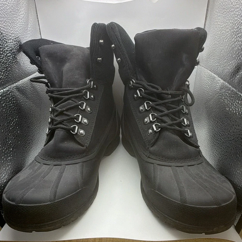 Target Men's Black Duck Boots Rain Snow Lace Up Waterproof Size 12 Winter Boots
